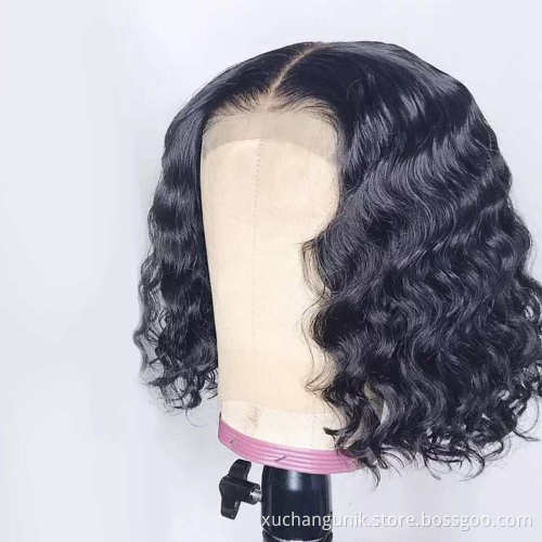 Uniky Short Loose Body Wave Wavy Lace Front Human Hair Wigs for Black Women Full Hd Frontal Wig Human Hair Ocean Wave Bob Wigs